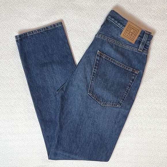 NWT TOTEME Slim Straight High Rise Regular Fit Denim Dark Vintage Wash Sz 27 - Picture 3 of 16